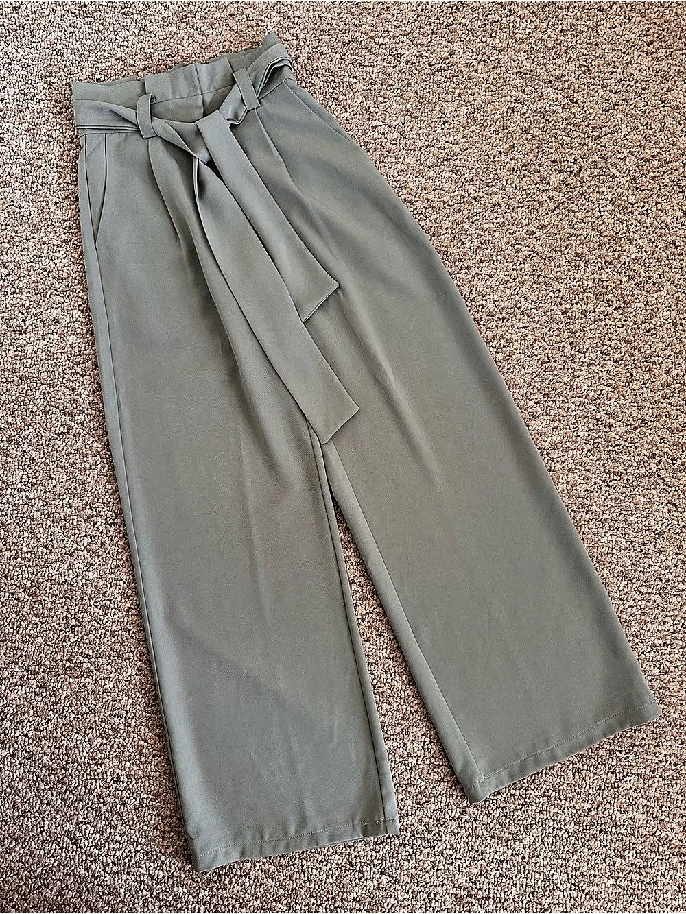 Petal + Pup - Kieran Tie Waist Wide Leg Pants |Sage green - AU/UK 8